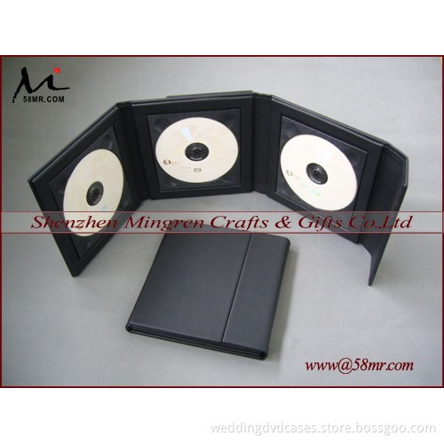 Elegant PU Leather CD DVD Disc Holder Storage Album for Wedding,1Pic,3Disc